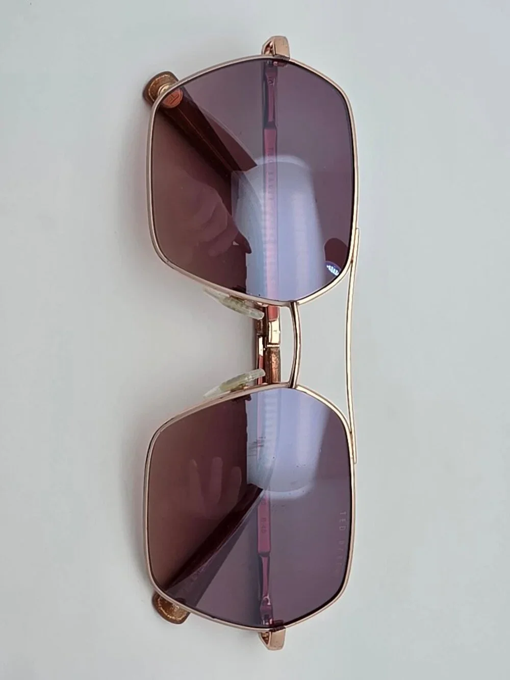 Ted Baker TWS254 Rose Gold Glitter Frame Purple Gradient Lens Aviator Sunglasses